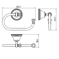 Gattoni Vivaldi  Держатель для туалетной бумаги, подвесной, цвет: хром
