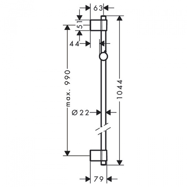 Hansgrohe Unica Comfort Душевая штанга, настенная, 105см., цвет: хром