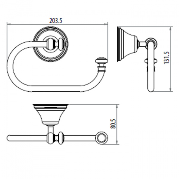 Gattoni Vivaldi  Держатель для туалетной бумаги, подвесной, цвет: хром