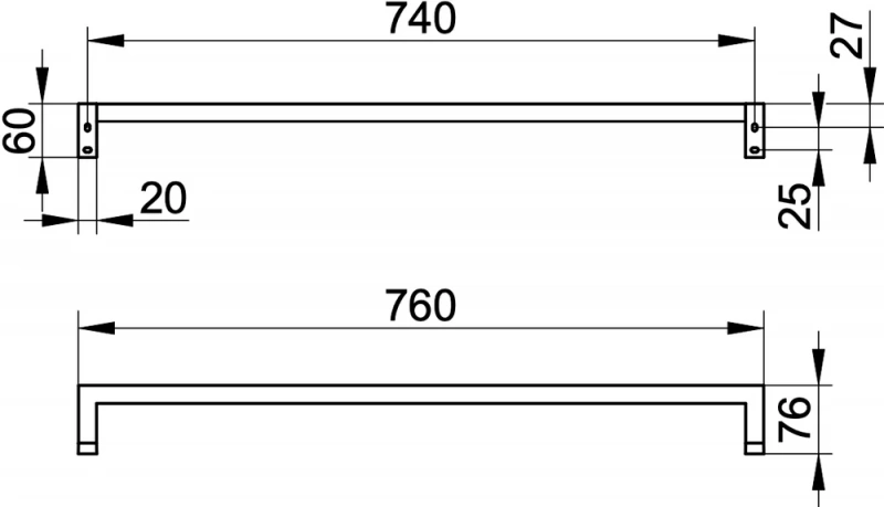 Полотенцедержатель Keuco Edition 90 19101010800 76 см