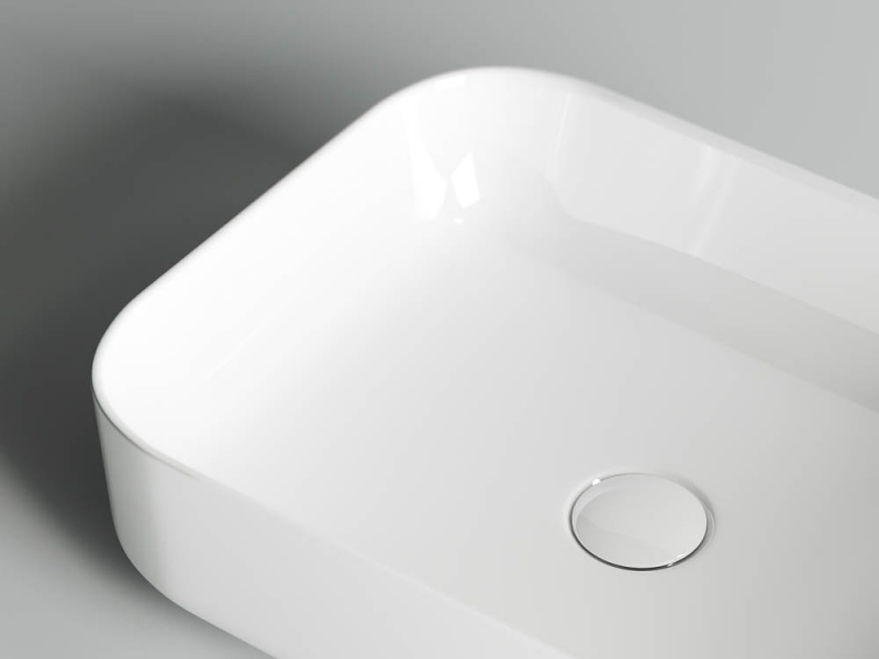 Умывальник чаша накладная прямоугольная Element 500*390*130мм Ceramica Nova белый CN6011