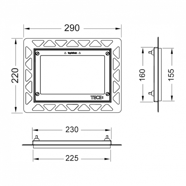 TECEnow Рамка монтажная, позолоченная