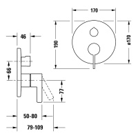 Duravit D-Neo Смеситель для душа, встраиваемый, цвет: хром