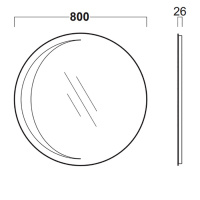 Simas Henges Зеркало круглое Mezzaluna с подсветкой