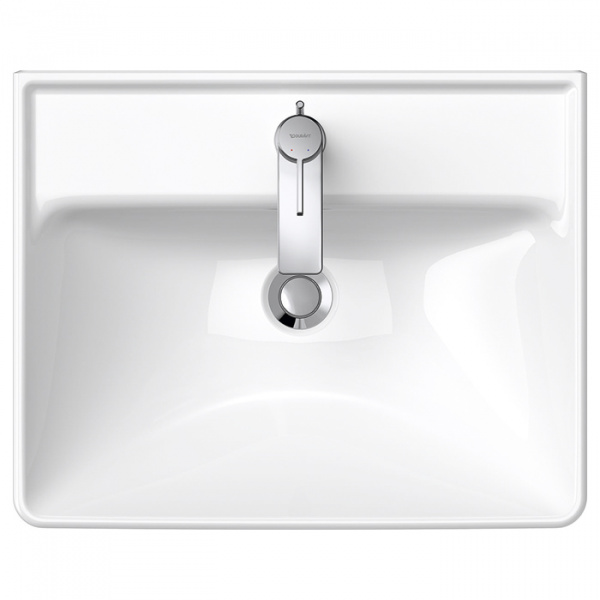 Duravit D-Neo Раковина накладная 55х44см, с переливом, с 1 отв., WonderGliss, цвет: белый