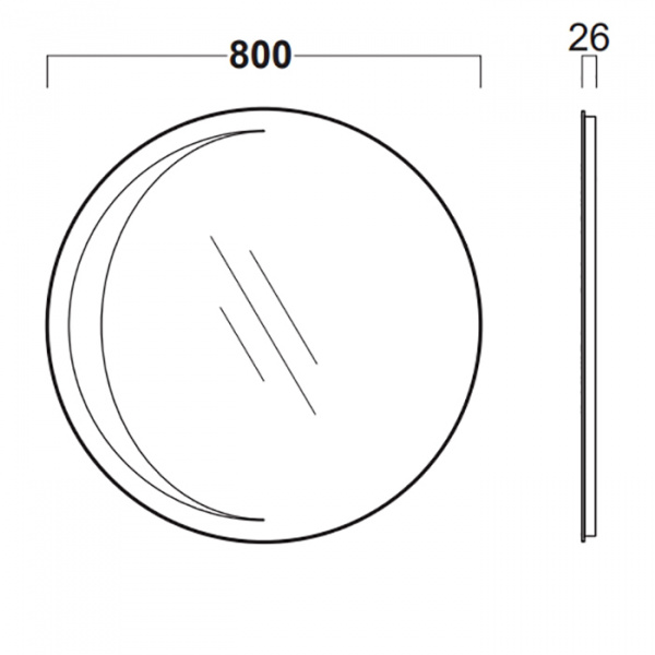 Simas Henges Зеркало круглое Mezzaluna с подсветкой