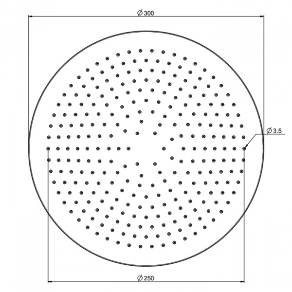 Carlo Frattini Spillo Steel Верхний душ Ø 300 мм., цвет: INOX