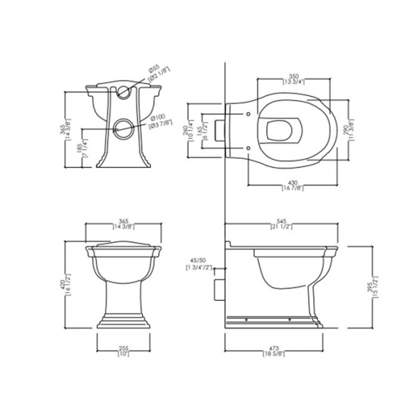Devon&Devon Westminster Унитаз напольный 54,5х36,5см цвет: белый