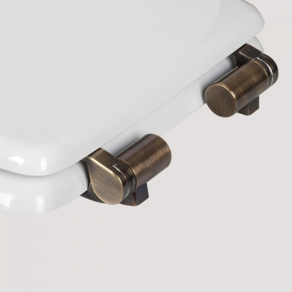 TW Bristol Сиденье для подвесного унитаза, микролифт, цвет: белый/бронза