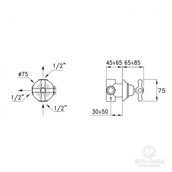 Stella Roma Угловой кран 0/152, цвет: хром