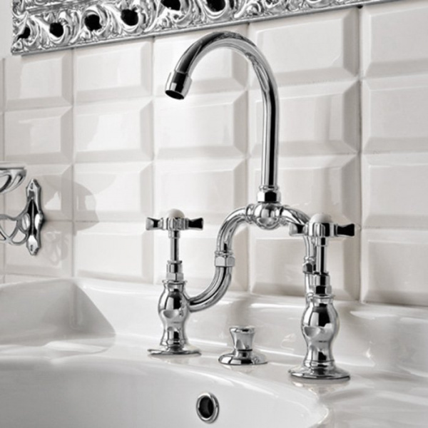 Sbordoni Antica Смеситель для раковины на 3 отверстия, цвет: хром