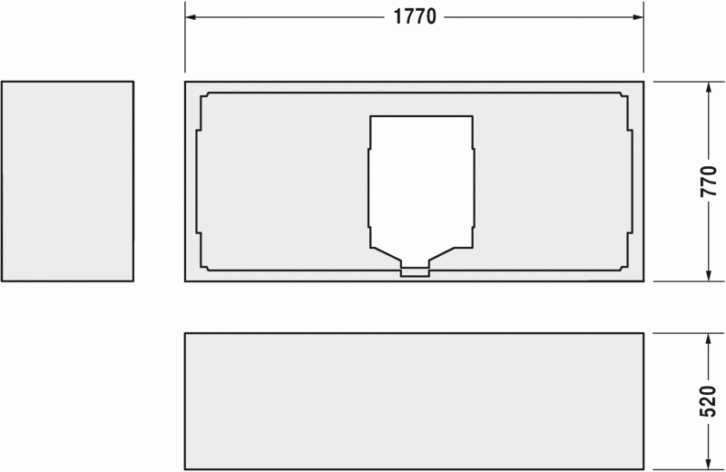 Опора из стиропора для ванны Duravit D-Code, 177x77