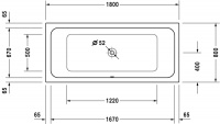 Ванна акриловая Duravit D-Code 180x80 прямоугольная, встраиваемая