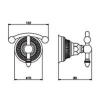 Nicolazzi Impero Крючок для одежды, цвет: золото