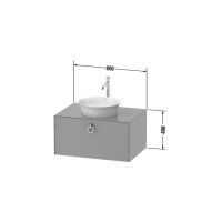 Duravit White Tulip Тумбочка подвесная 40.8x80x55 см, раковина, 2 ящика с ручкой, цвет: белый высокоглянцевый