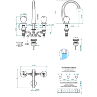 THG Pomme cristal lustré or Смеситель для раковины, 3 отв., цвет: светлое золото