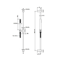 Bongio Душевая стойка с ручным душем 1500 мм, цвет: золото