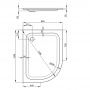 Bette  Душевой поддон 1/4 круга 120х90хh65см с отв-м слива d9см, с шумоизоляцией и покрытием анти-слип PRO, цвет: белый
