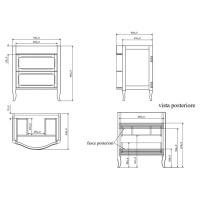 EBAN Rachele Комплект мебели со столешницей Boticino с 1 отв., 75см, Цвет: BIANCO PERLATO