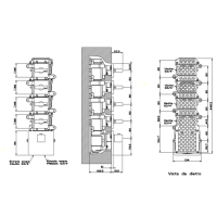 Gessi Rettangolo Встраиваемый термостатический смеситель, подключение на 3/4”, с 4мя независимыми выходами, внешняя часть, цвет: хром