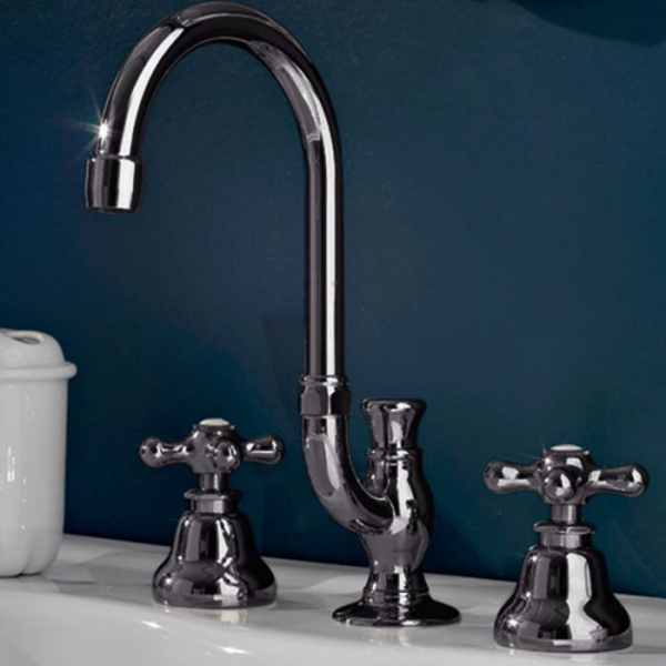 Sbordoni Etruria Смеситель для раковины на 3 отверстия, цвет: черный никель