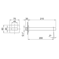 Fantini Mint Излив для ванны, настенный, цвет: нержавеющая сталь