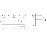 Laufen Alessi One Тумба с раковиной, 160х50х33см, с 4 выдвиж. ящиками, с сифоном, DX, цвет: орех