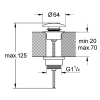 Kerasan Донный клапан клик-клак, покрытие керамика, цвет: Ferro matt