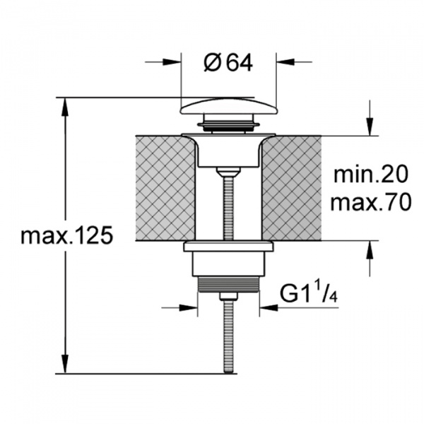 Kerasan Донный клапан клик-клак, покрытие керамика, цвет: белый матовый