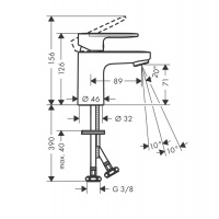 Hansgrohe Vernis Shap Смеситель для раковины, излив 70 мм, цвет: матовый черный