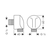 Hansgrohe Fixfit E Шланговое подсоединение 1/2", цвет: черный матовый
