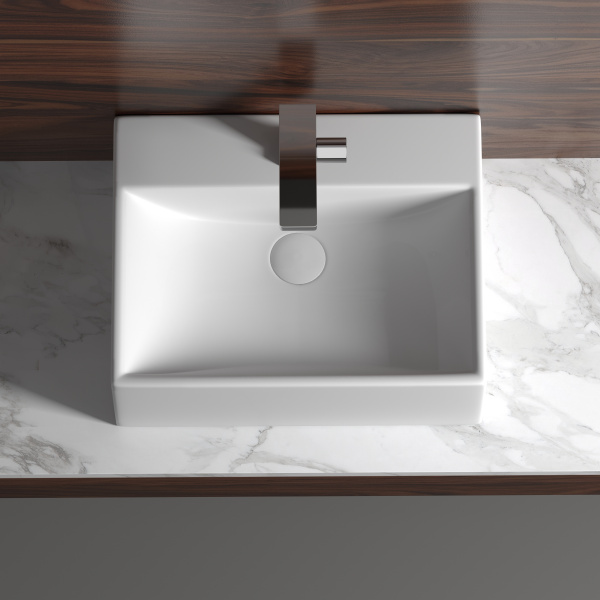 Умывальник чаша накладная прямоугольная Element 500*410*160мм Ceramica Nova белый 