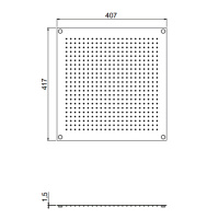 Carimali MyDream Верхний душ 410x410 мм, потолочный, 484 силиконовые форсунки, хромированный, нерж. сталь, 1 форсунка: дождь, цвет: хром