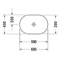 Duravit Luv Раковина 60 см, без отв., на столешницу, без перелива, без площадки, с выпуском, с креплением, цвет: белый