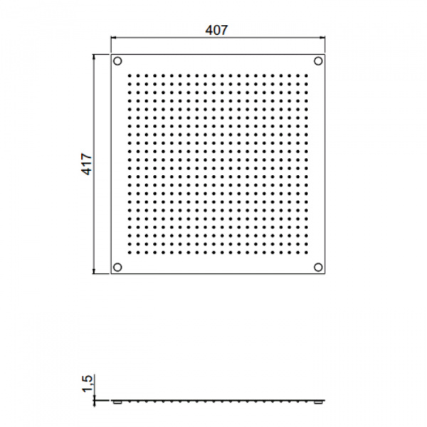 Carimali MyDream Верхний душ 410x410 мм, потолочный, 484 силиконовые форсунки, хромированный, нерж. сталь, 1 форсунка: дождь, цвет: хром