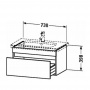 Duravit DuraStyle Комплект мебели: 800х455 умывальник 232080+подвесная тумбочка DS6381, 1 выдв ящик, вкл сифон. цвет: белый глянец