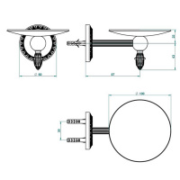 THG Malmaison metal Мыльница металлическая, подвесная, цвет: полированное золото