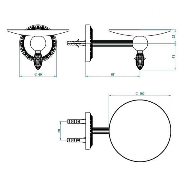 THG Malmaison metal Мыльница металлическая, подвесная, цвет: полированное золото