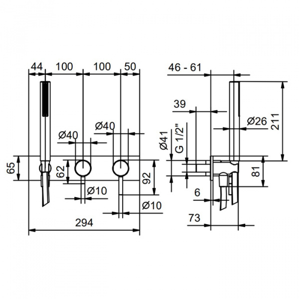 Fantini Nostromo Смеситель для душа, встраиваемый, цвет: хром