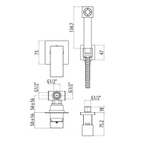 Gattoni Kubik Гигиенический душ со встроенным смесителем, цвет: хром