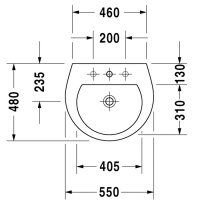Duravit Darling New Раковина 55x48 см, 1 отв., цвет: белый
