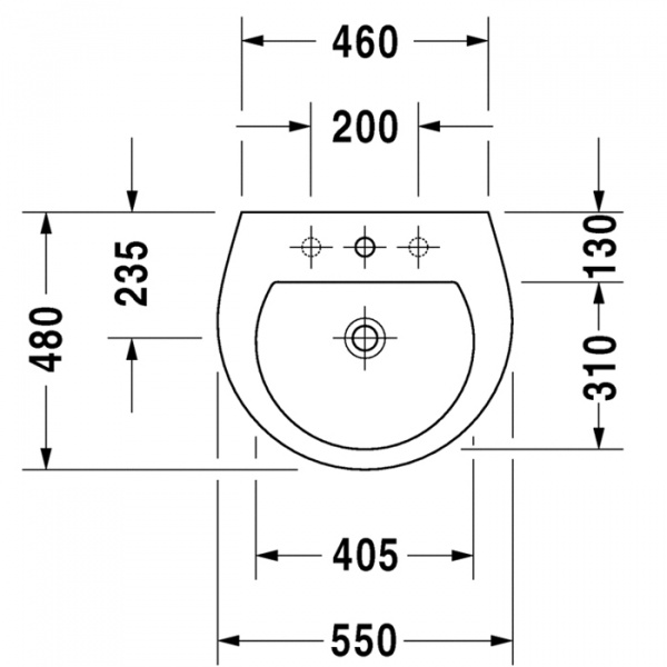 Duravit Darling New Раковина 55x48 см, 1 отв., цвет: белый