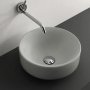 Kerasan Cento Раковина 45 см, без отв., круглая, без перелива, накладная/встраиваемая, цвет: Grigio matt