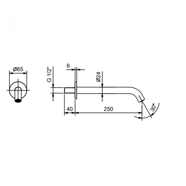 Fantini Nostromo Излив для раковины, настенный, цвет: хром