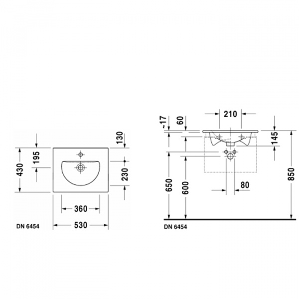 Duravit Darling New Раковина 53x43 см, 1 отв., цвет: белый