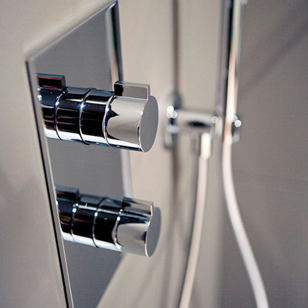 Antonio Lupi Bikappa Смеситель для душа, термостатический, с ручкой управления и переключателем потоков на 3 выхода, цвет: хром