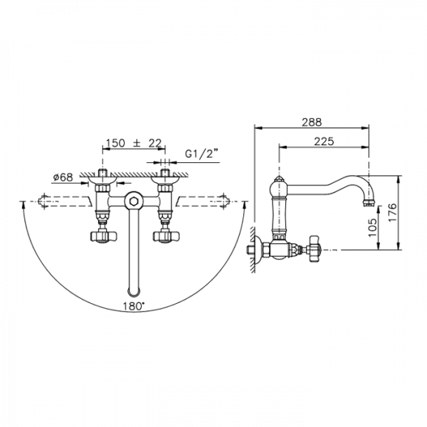 Nicolazzi Dames Anglaises Смеситель для раковины с 2мя ручками, цвет: хром