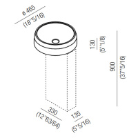 Agape Lariana Раковина 46.5x13 см, без отв., цвет: белый Cristalplant