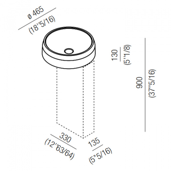Agape Lariana Раковина 46.5x13 см, без отв., цвет: белый Cristalplant