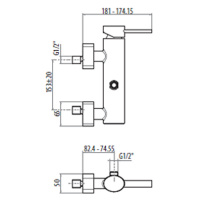 Gattoni Logos Смеситель для душа вывод сверху, хром